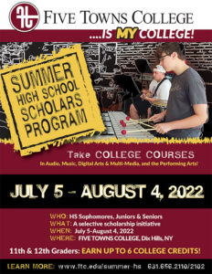 Five Towns College Summer High School Scholars Program Brochure 2022