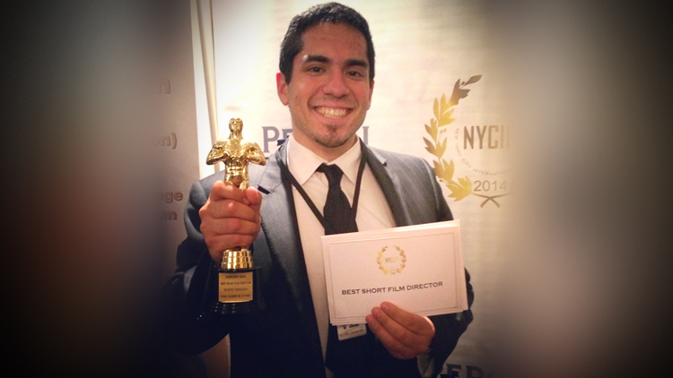 Five Towns College alum Tony Dimaso wins "Best Short Film Director" at 2014 New York International Film Festival.