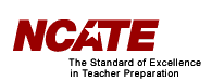 The NCATE accreditation logo featuring a star and the word NCATE