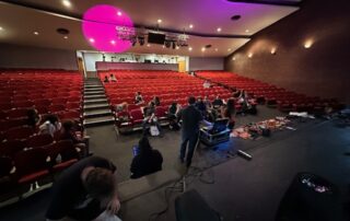 Students check out different spotlights in the PAC. (Photo: FTC Mass Comm)